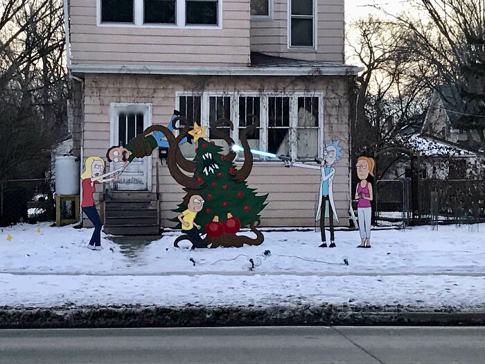 New Christmas Decorations Went Up In My Neighborhood