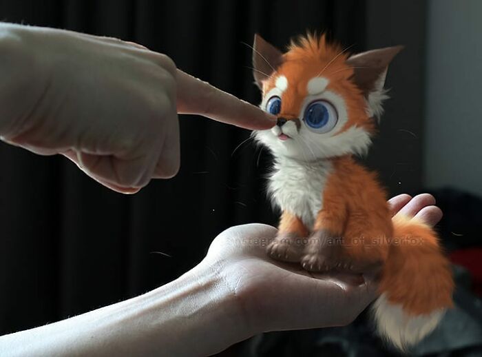 Digital Furry Animal In Real-Life Situation