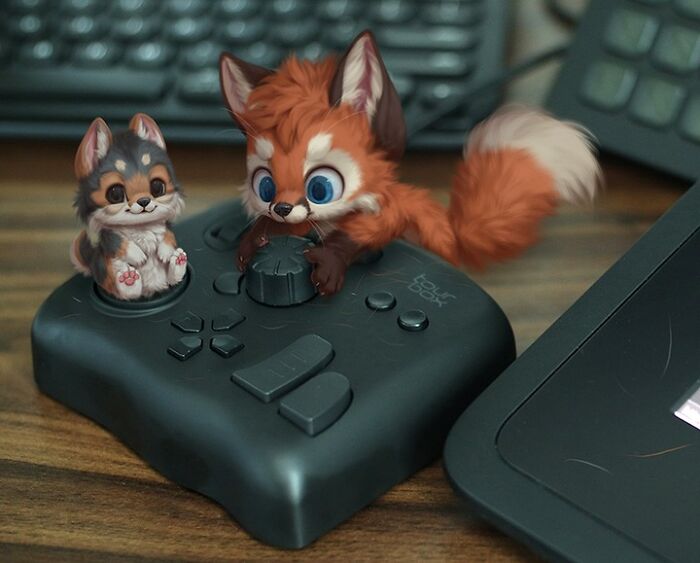 Digital Furry Animal In Real-Life Situation