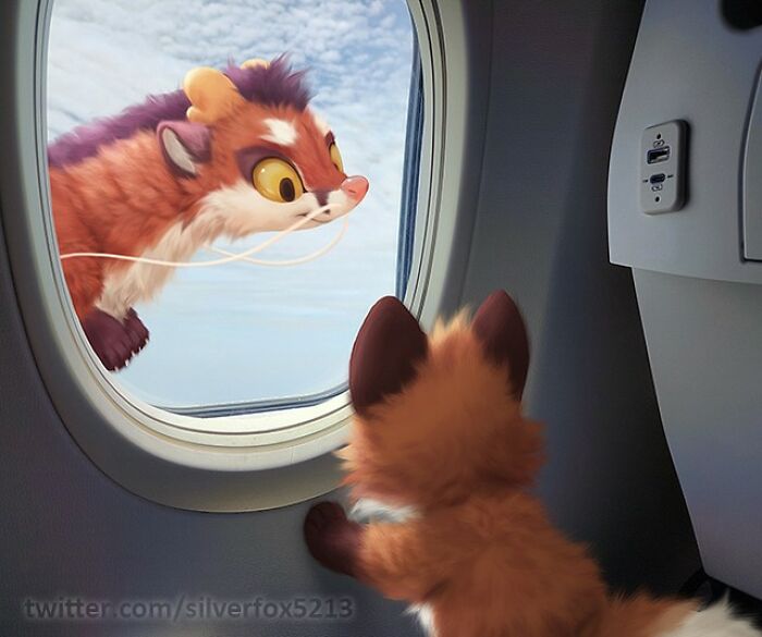 Digital Furry Animal In Real-Life Situation