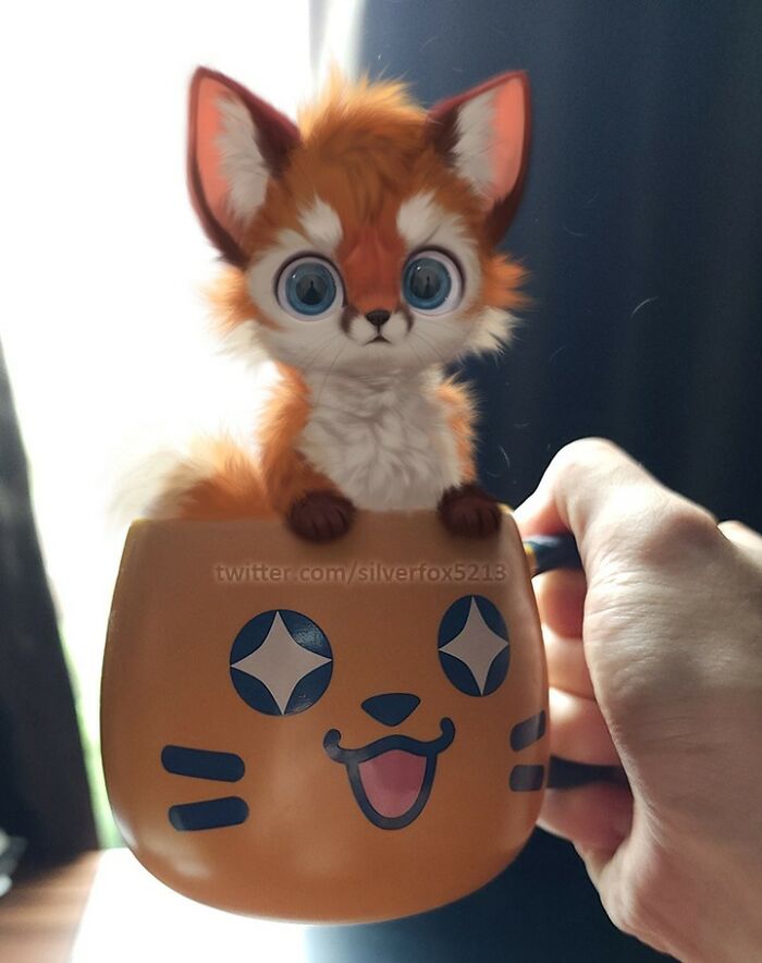 Digital Furry Animal In Real-Life Situation