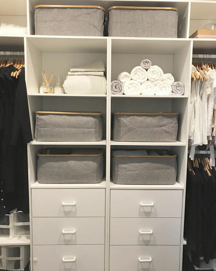 Just A Small Section Of A Massive Makeover! We Love How Beautifully This Linen Section Now Sits In Our Client's Walk-In Wardrobe