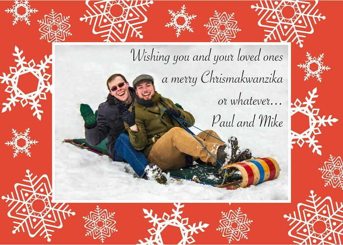 My Roommate And I Sent Out Our New Holiday Card. My Dad Thinks I Am Gay Now