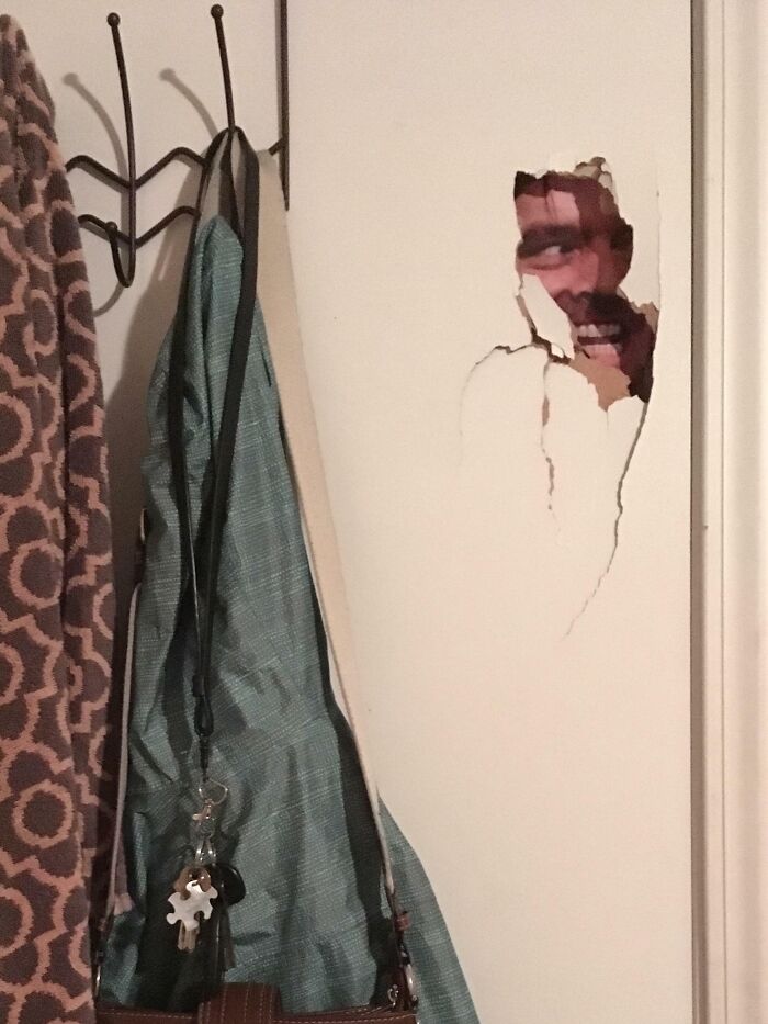 Old Roommate Punched A Hole In The Door. New Roommate Fixed It
