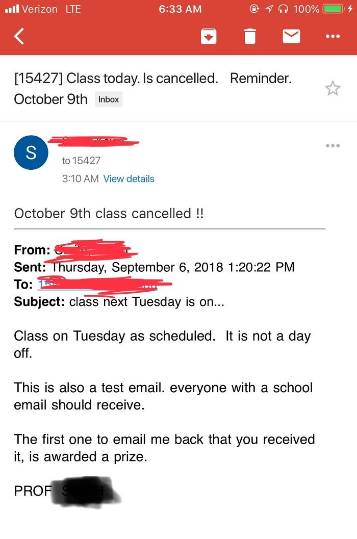 This Email From My Professor