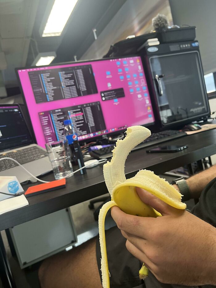 My Coworker Eats His Bananas One Half At A Time