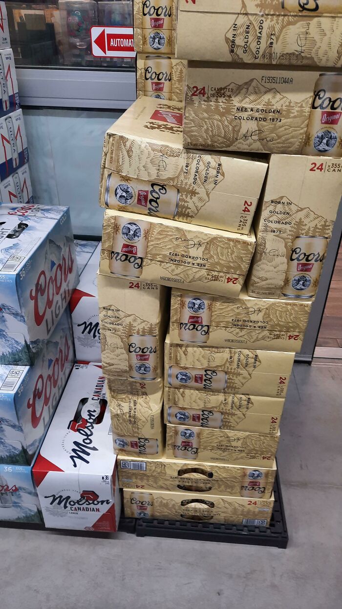 The Way My Coworker Stacked This Beer