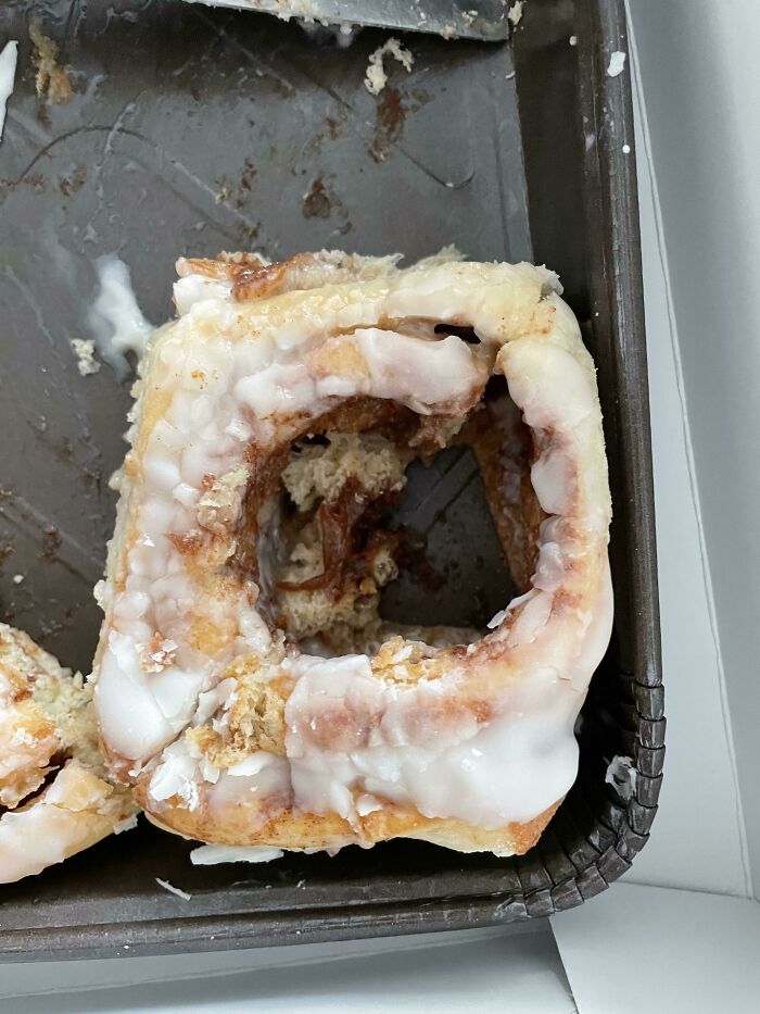 Boss Brought In A Few Cinnamon Rolls To Share. One Of My Coworkers Did This: