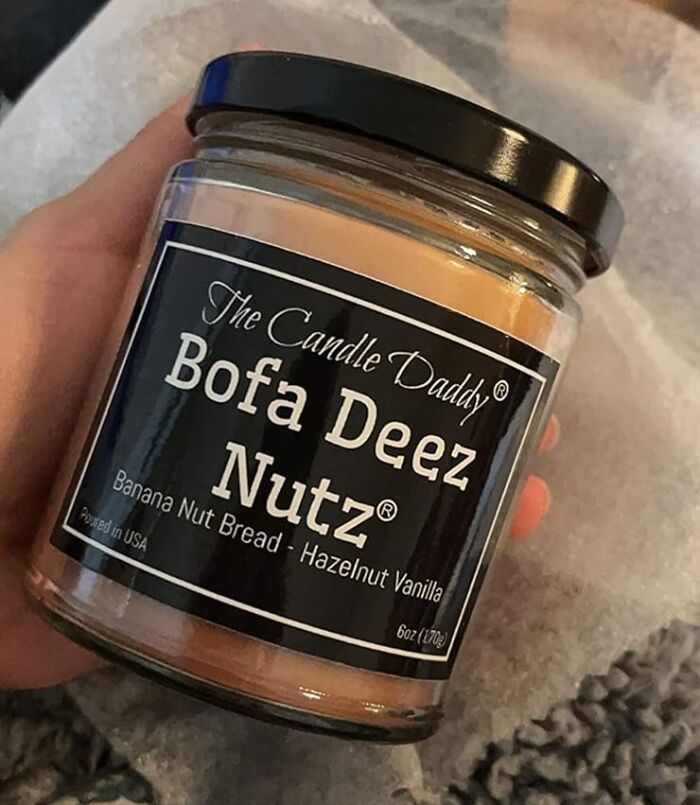 Bofa Deez Nutz- Funny- Banana Nut Bread N Hazelnut Vanilla- Scented Candle- Light It Up And Go Nuts! Who Said Only Cooks Can Bake Vanilla Ka'nut'dles Rest Can Only Light It Up