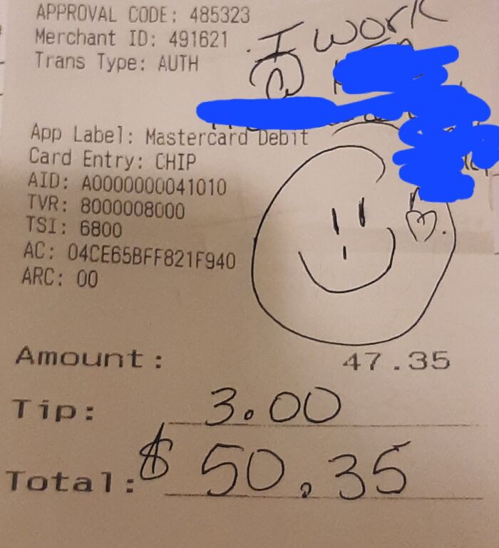 Lady Hit On Me All Night, Wrote Down Her Work Address, And Told Me To Come See Her Sometime. Then I Saw The Tip. Definitely A First For Me Lmao