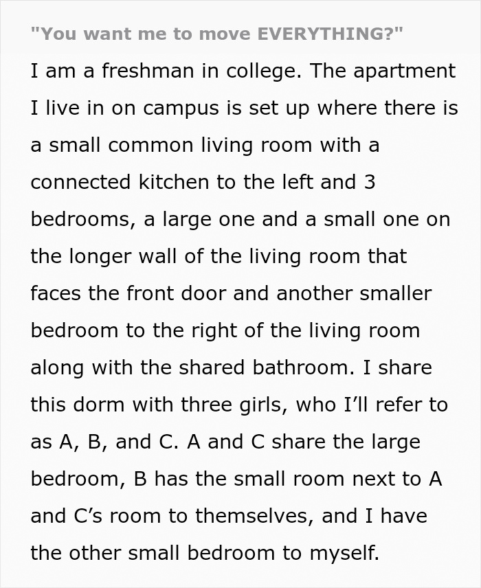 College Students Demand Roommate Move All Their Stuff To Their Room, Deeply Regret It