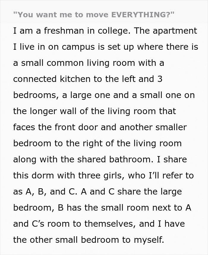 College Student Does Exactly As Told After Roommates Demand They Keep Their Stuff In Their Room