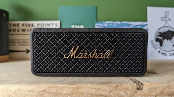 Portable Powerhouse: Marshall Emberton Bluetooth Speaker - Dad's Perfect Travel Buddy For Epic Music On The Go!