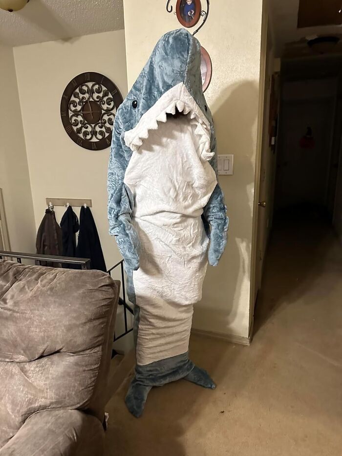 Wrap Yourself In A 'Wave' Of Comfort With The Wearable Shark Blanket. Who Knew 'Jaws' Could Be So Cozy And Warm!