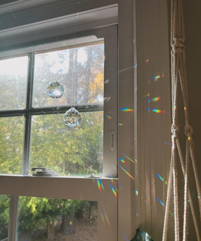 Finally, A Product That Combines All Our Likes: Shiny Things, Rainbows, And The Pretension To Foresee The Future: Clear Glass Crystal Ball Suncatcher. Thanks Universe, We Were Waiting For This Blessing!
