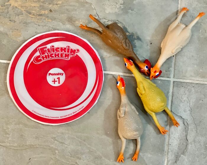 Ah, Just The Game We All Needed - Flickin Chicken Indoor Outdoor Target Toss Game! Perfect For Those Backyard Barbecues Where You Don't Have To Worry About 'Who's Playing Chicken Now?'!