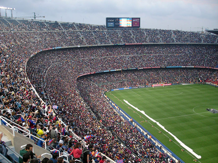 Football stadium filled with people 