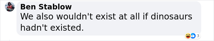 Comment by Ben Stablow about human existence and dinosaurs related to longevity bottleneck discussion. Comment by Ben Stablow about human existence and dinosaurs related to longevity bottleneck discussion.