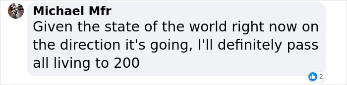 Comment discussing longevity bottleneck and living to 200 years. Comment discussing longevity bottleneck and living to 200 years.