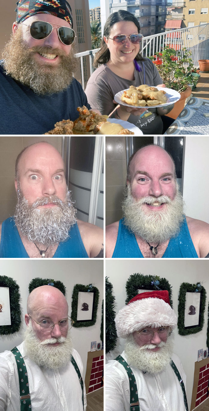 Cada año me tiño la barba para ser Papá Noel durante diciembre