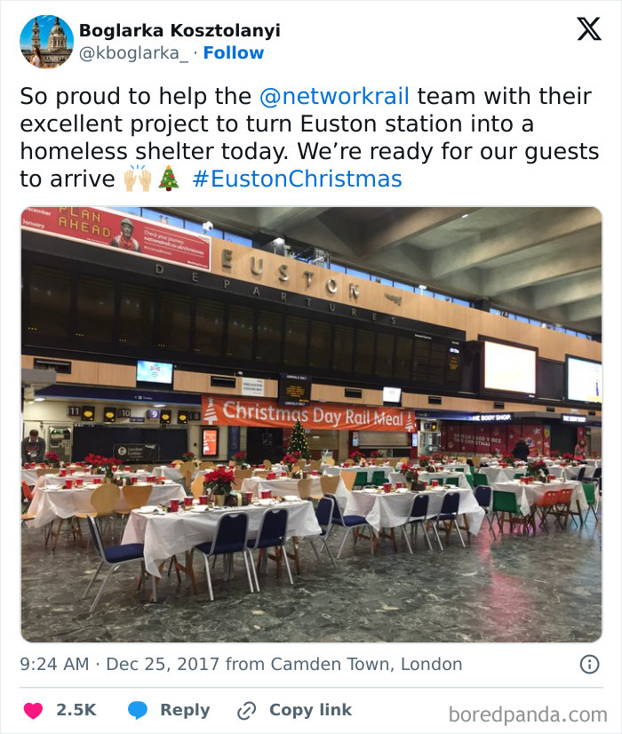 Christmas Dinner For The Homeless In London Euston Train Station