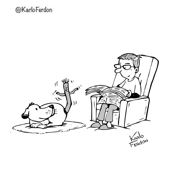 22 Wordless One-Panel Comics Featuring Dogs By Karlo Ferdon | Bored Panda