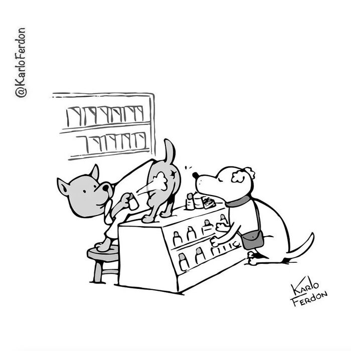 22 Wordless One-Panel Comics Featuring Dogs By Karlo Ferdon | Bored Panda