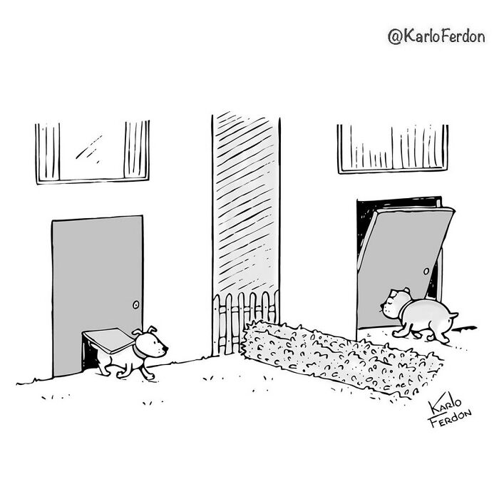 22 Wordless One-Panel Comics Featuring Dogs By Karlo Ferdon | Bored Panda
