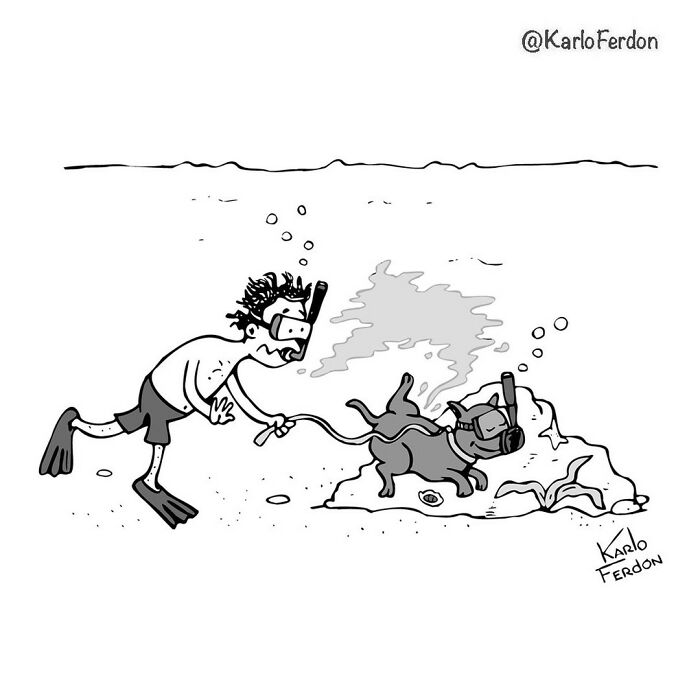 22 Wordless One-Panel Comics Featuring Dogs By Karlo Ferdon | Bored Panda
