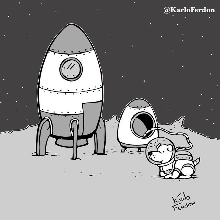 22 Wordless One-Panel Comics Featuring Dogs By Karlo Ferdon | Bored Panda