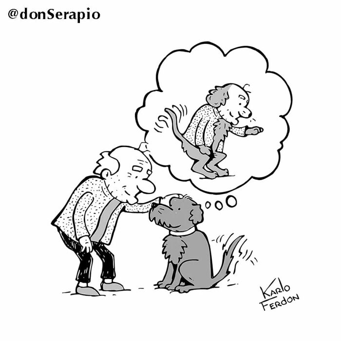 22 Wordless One-Panel Comics Featuring Dogs By Karlo Ferdon | Bored Panda