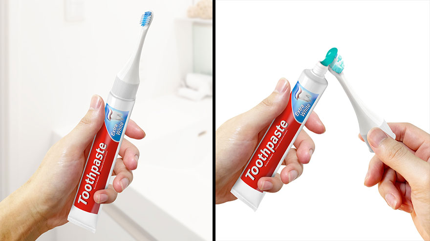 I Came Up With The Idea Of ​​using A Toothpaste Cap As A Toothbrush