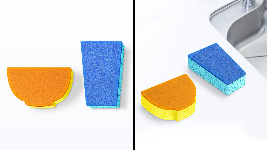 We Came Up With A Sponge That Can Tell At A Glance Whether It's For Plates Or For Cups. I Think It's More Reliable Than Distinguishing By Color