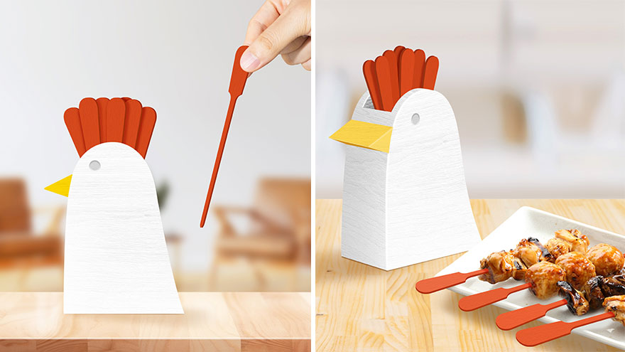 I Came Up With A Skewer Stand That Will Become A Chicken Crest When You Put It In