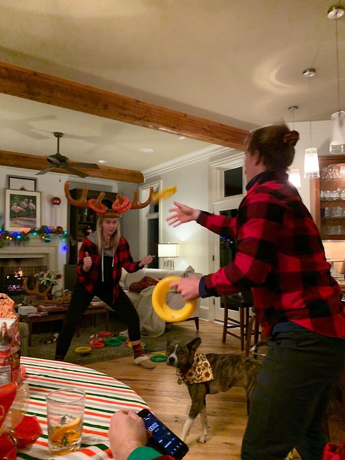 Put A Ring On It, Festive Style: Snag Laughs With The Inflatable Reindeer Antler Ring Toss Game - Holiday Parties Should Always Have A 'Ringing' Endorsement