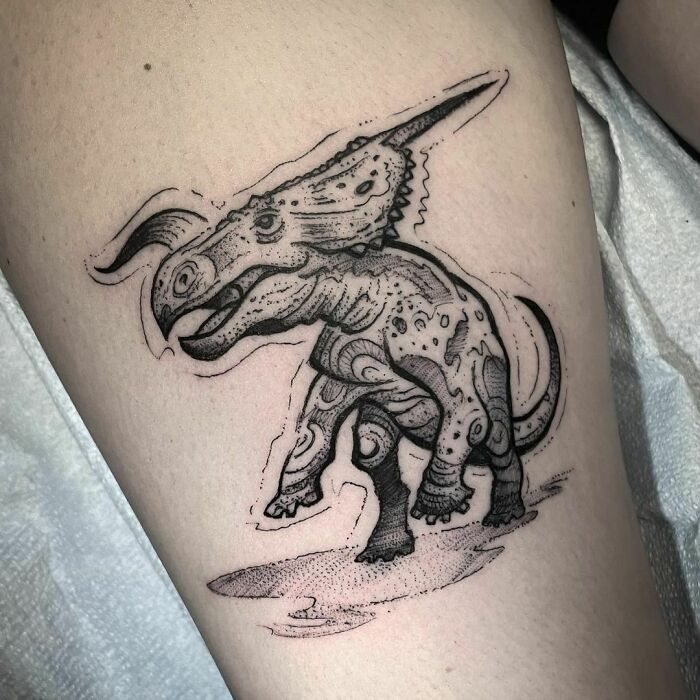 Super Fun, Sketchy Style Dino For Leah From This Past Weekend
