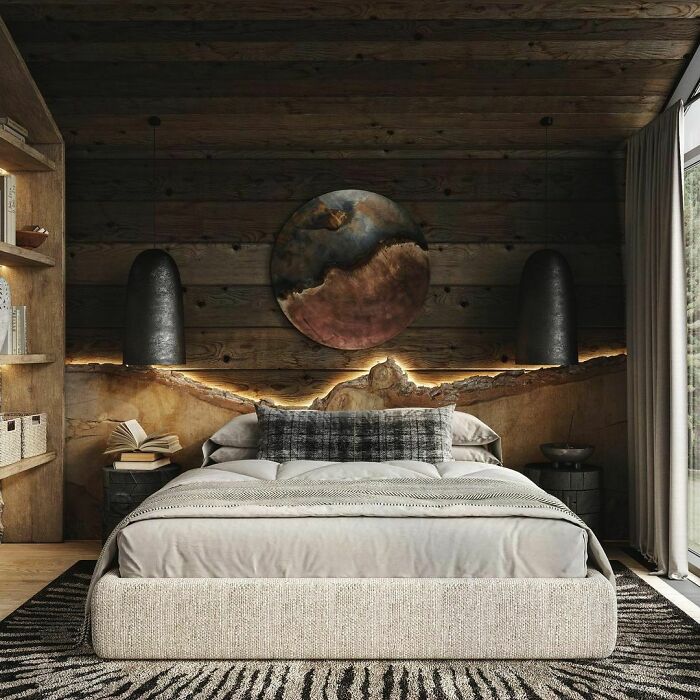 The Bedroom Area In Our Studio House. The Project Used A Large Number Of Natural Materials With Their Natural Textures