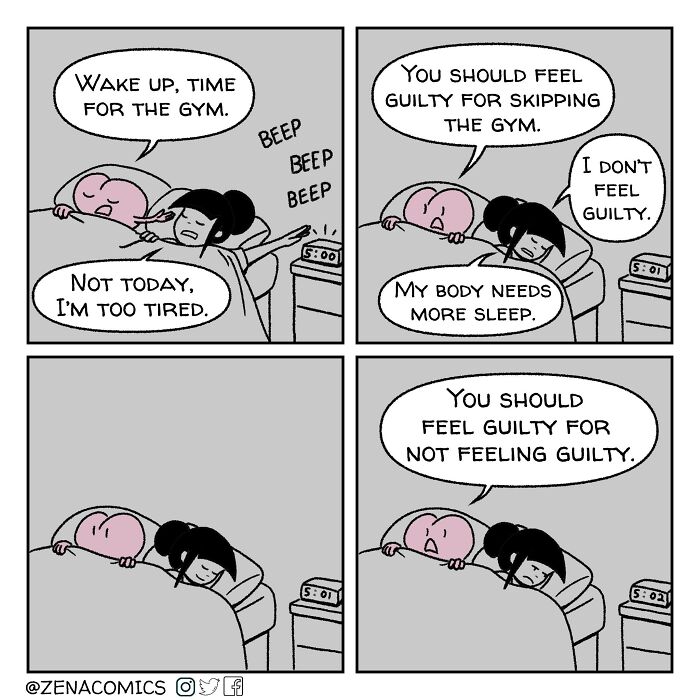 A Comic About Being Too Tired For The Gym