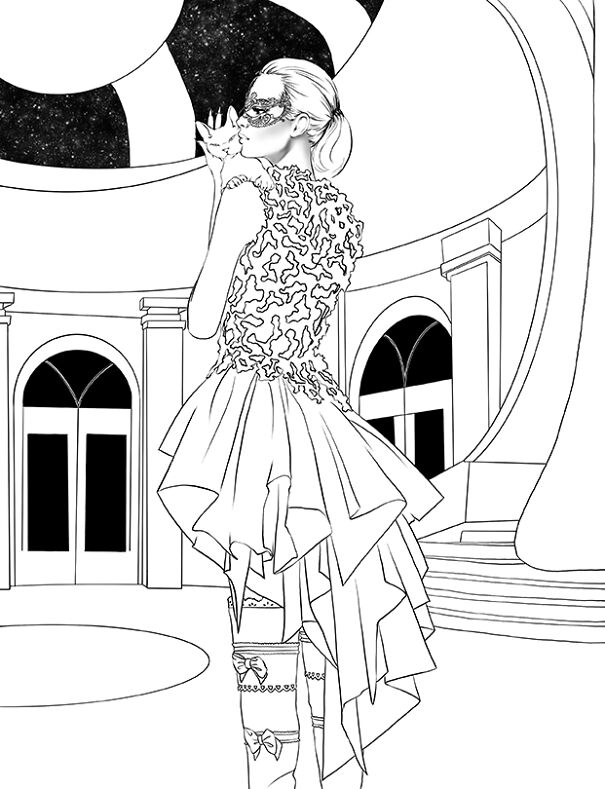 It Took Me 70 Days To Create These Stunning Gothic Outfits For A Coloring Book (10 Pics)
