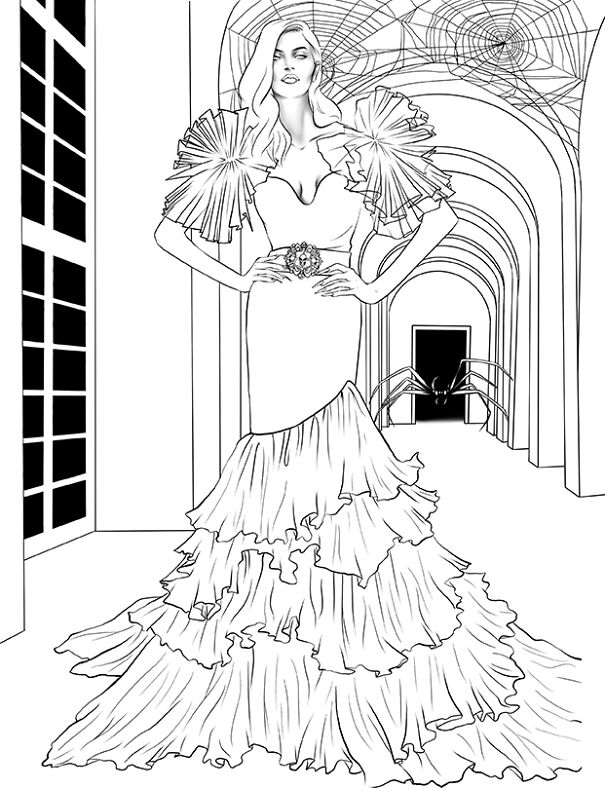 It Took Me 70 Days To Create These Stunning Gothic Outfits For A Coloring Book (10 Pics)