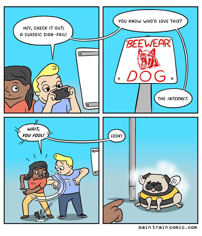 A Comic About A Beewear Dog