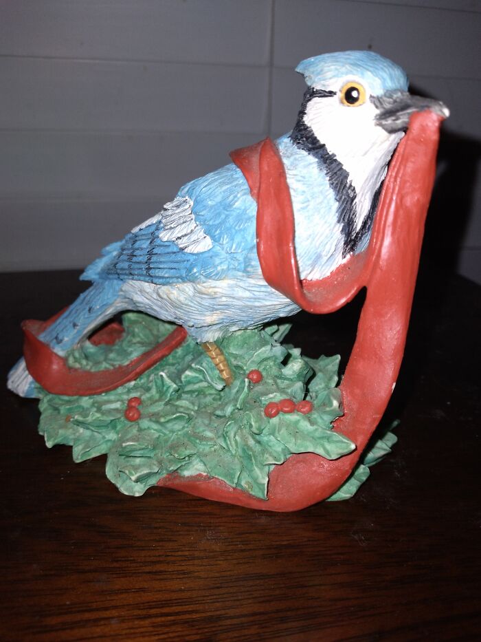 Ceramic Yuletide Blue Jay