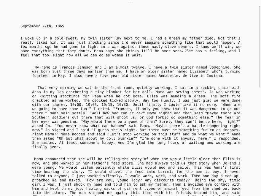 Chapter One Of My Shitty Novel! Chapter One Of My Shitty Novel!