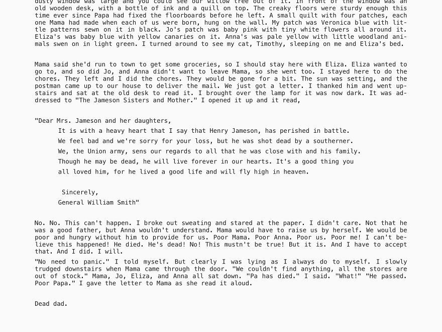 Chapter One Of My Shitty Novel! Chapter One Of My Shitty Novel!