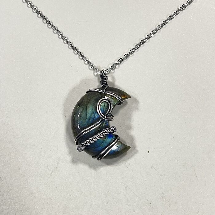 Stunning Blue Labradorite Wrapped In Sterling Silver