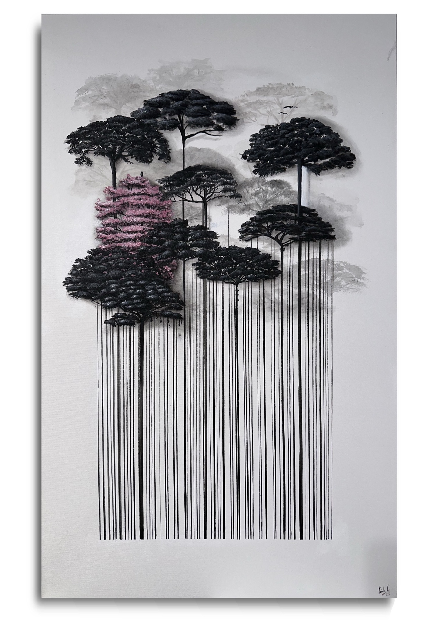 From Barcodes To Trees: My Unique Paintings That Merge Opposite Concepts (27 Pics)