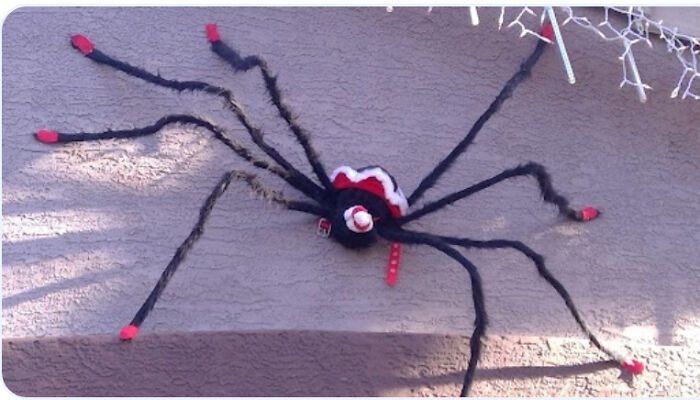 Too Lazy To Take Down All Of Our Halloween Decorations Sooo . . . Santa Spider!!
