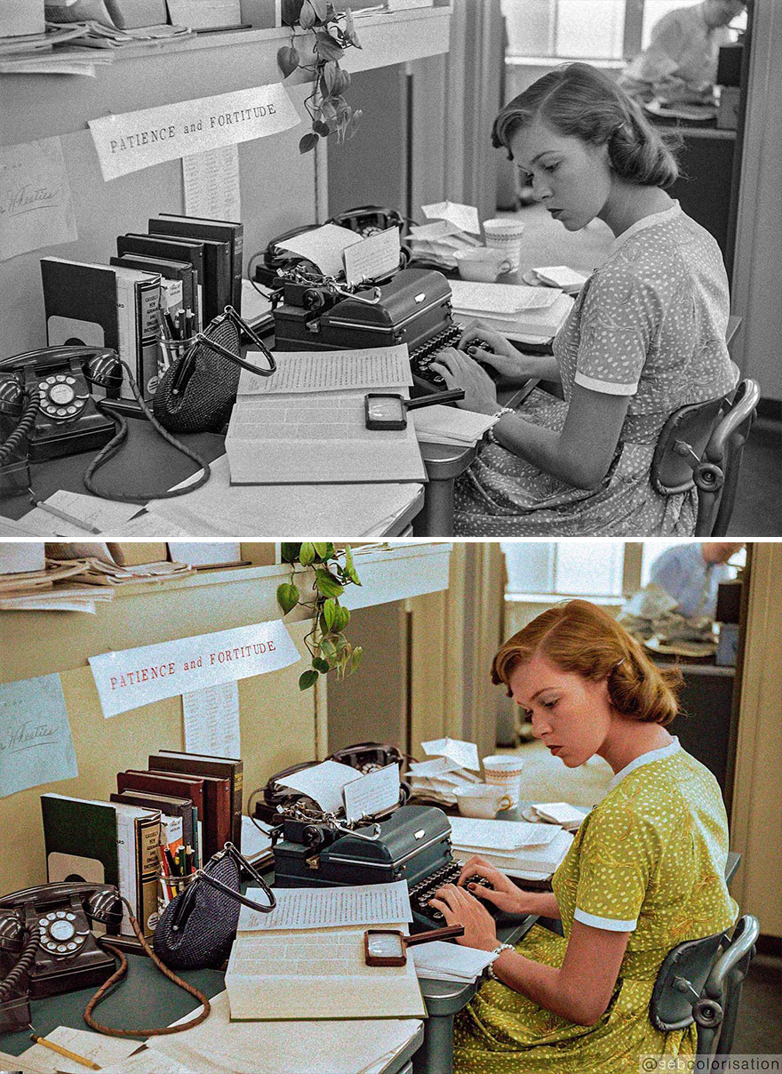 Mary Cumming, 21, Secretary In The Office Of Designer Raymond Loewy, New York, 1956