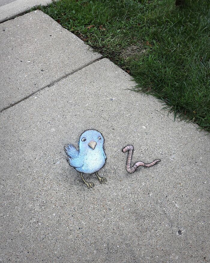 The Ephemeral Art Of Chalk. David Zinn Extracts Life From The Streets And Walls (New Pics)