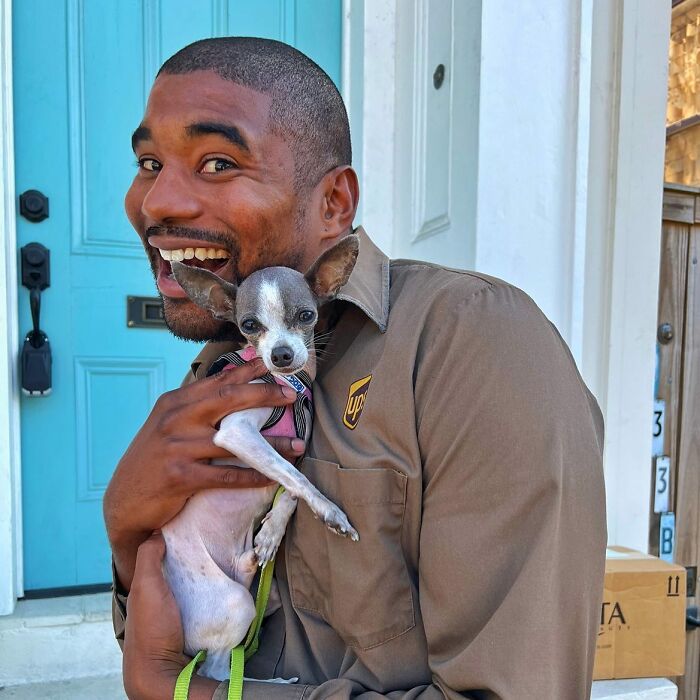 UPS Delivery Man Makes A Point Of Greeting Every Dog He Encounters (New Pics)